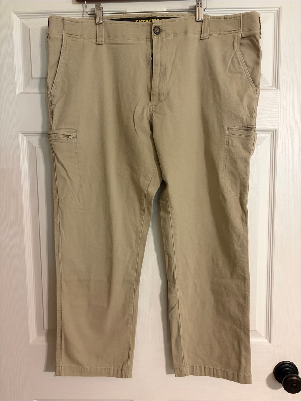 Lee Extreme Comfort Men's Khaki Cargo Pants Straight Fit 42x30 Stretch